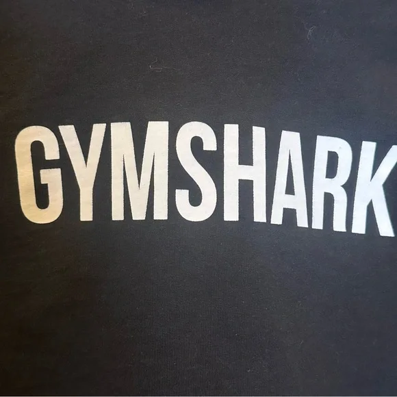 (Sold) Gymshark Cropped Pullover Hoodie-Black-Spellout Graphic-Small - Picture 4 of 13